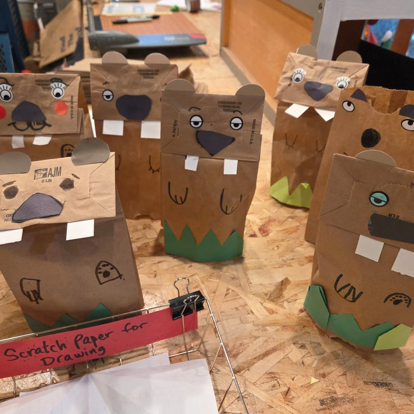 This little colony of groundhogs is so adorable! Just a couple of days left before we swap out our Groundhog Day puppet project!