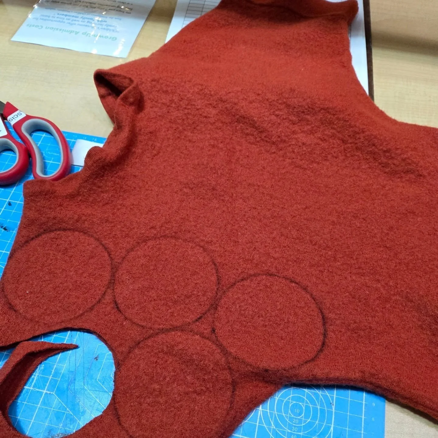 Got shrunken wool sweaters? We're collecting them for our next exhibit, where they'll be turned into diner or deli food. Like these heirloom tomato slices!

Be part of this exhibit! Bring us those felted wool sweaters!