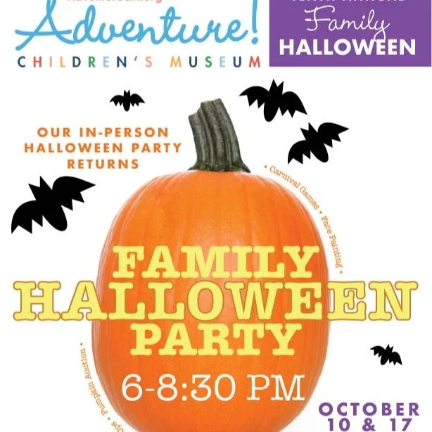 Our Family Halloween Party and Live Pumpkin Auction are happening October 10 and 17! 

Magic show, pumpkin auction, face painting, carnival games, treats, prizes, raffles and more! AdventureCM.org to purchase admission to the event ($5 to $10 per per