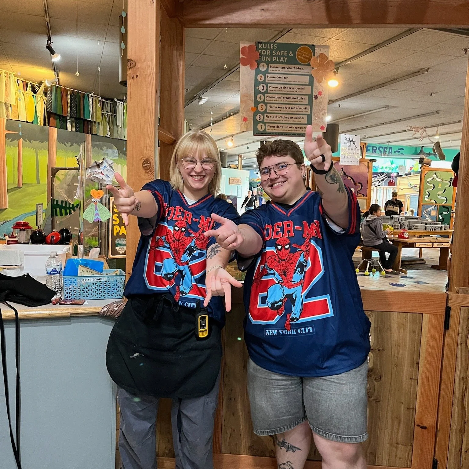 More Sunday nostalgia for your social media! Ella (on the left in this photo) interviewed at Adventure! in summer 2021, soon after we'd re-opened post Covid closure. Obviously the interview was successful and our team gained a new member! Ella's been