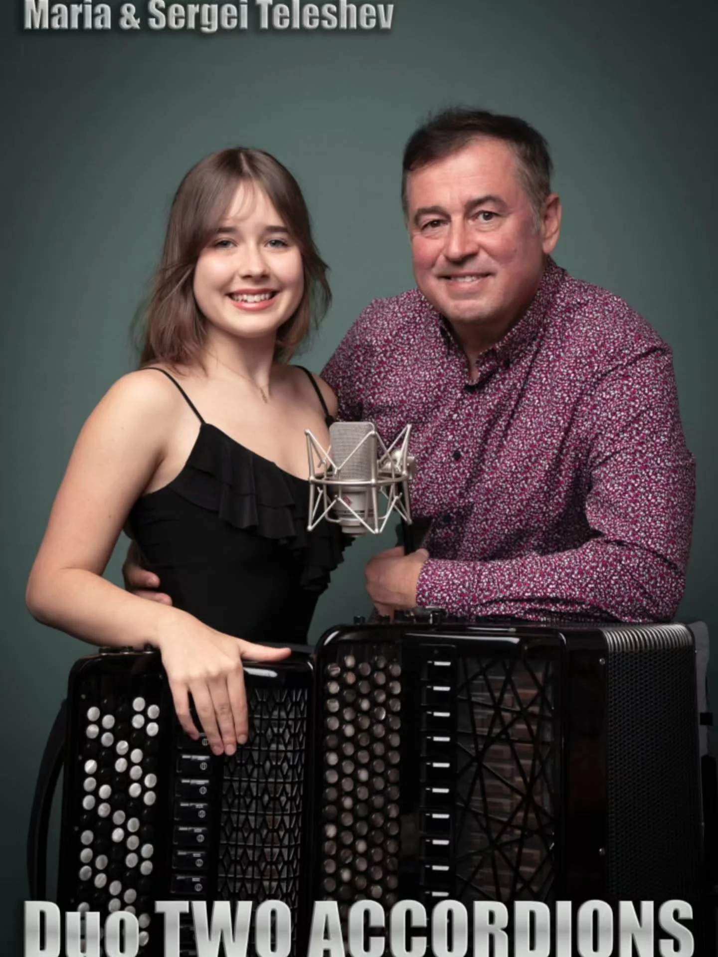 Family duo "TWO ACCORDIONS" is a unique collaboration between father and daughter, both renowned musicians, accordion champions from the United States. Featuring a diversity of styles such as Classical, Tango, Jazz, Pop, original music, and