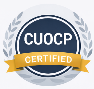 Certified Utility Operations & Capital Professional (CUOCP) badge issued by NACUP, representing professional certification and industry credibility.