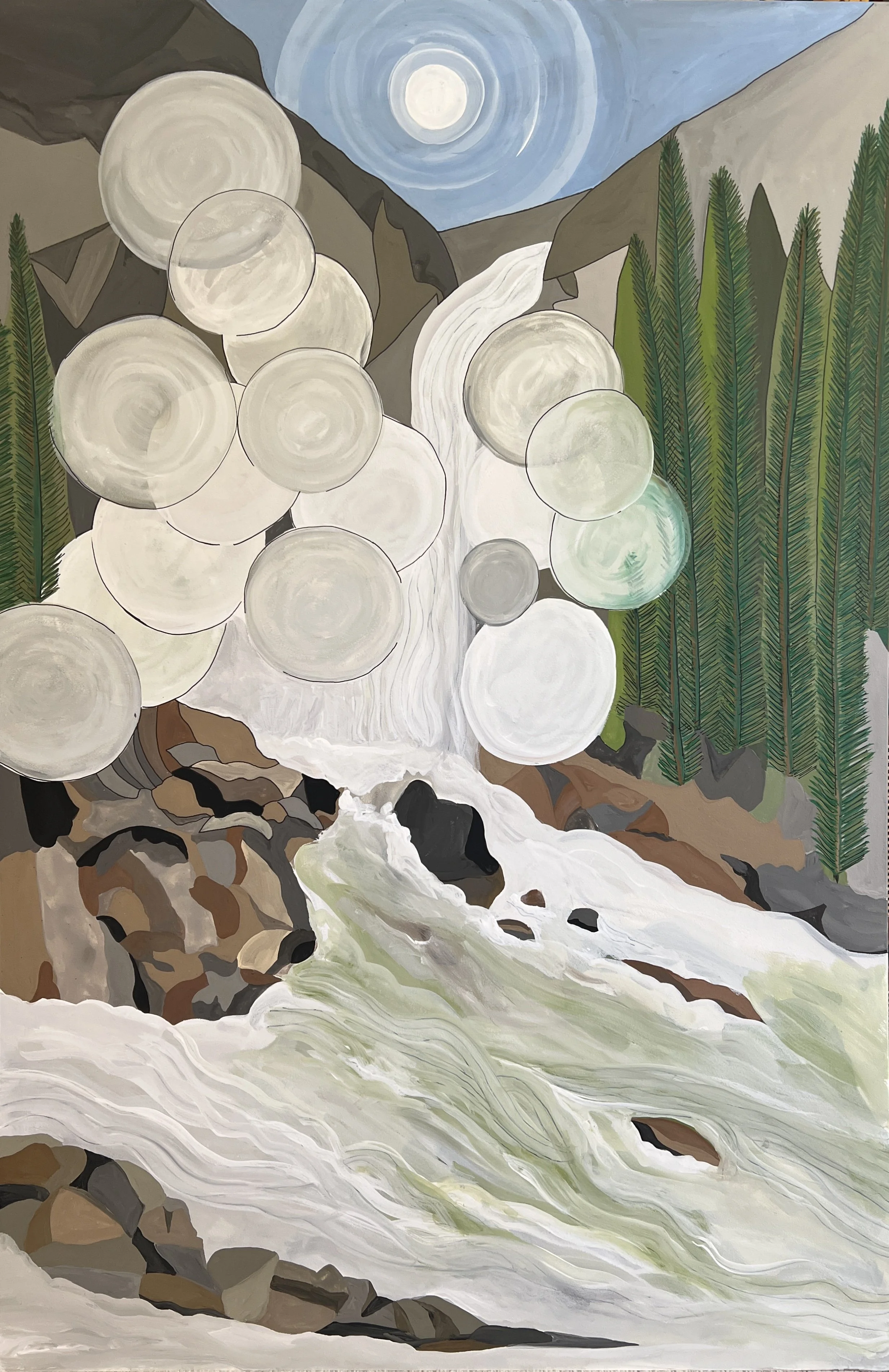 YOSEMITE SERIES
‘RENEWEL’
2024
GOUACHE AND INK ON CLAY BOARD 
24’” X 36”