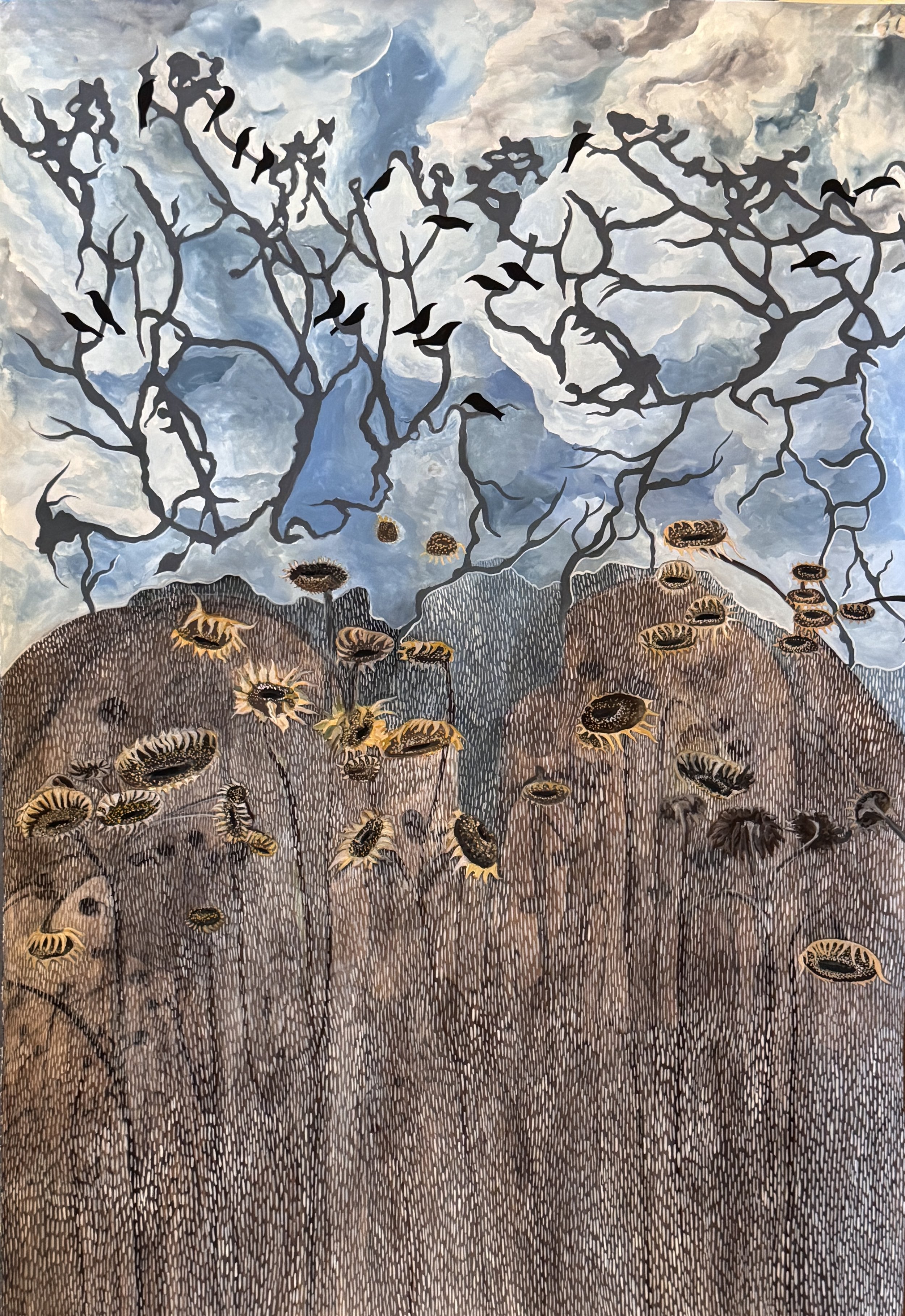 ‘A NEW YEAR INTO AUTUMN’
2025
GOUACHE AND INK ON PAPER 
33” x 40”