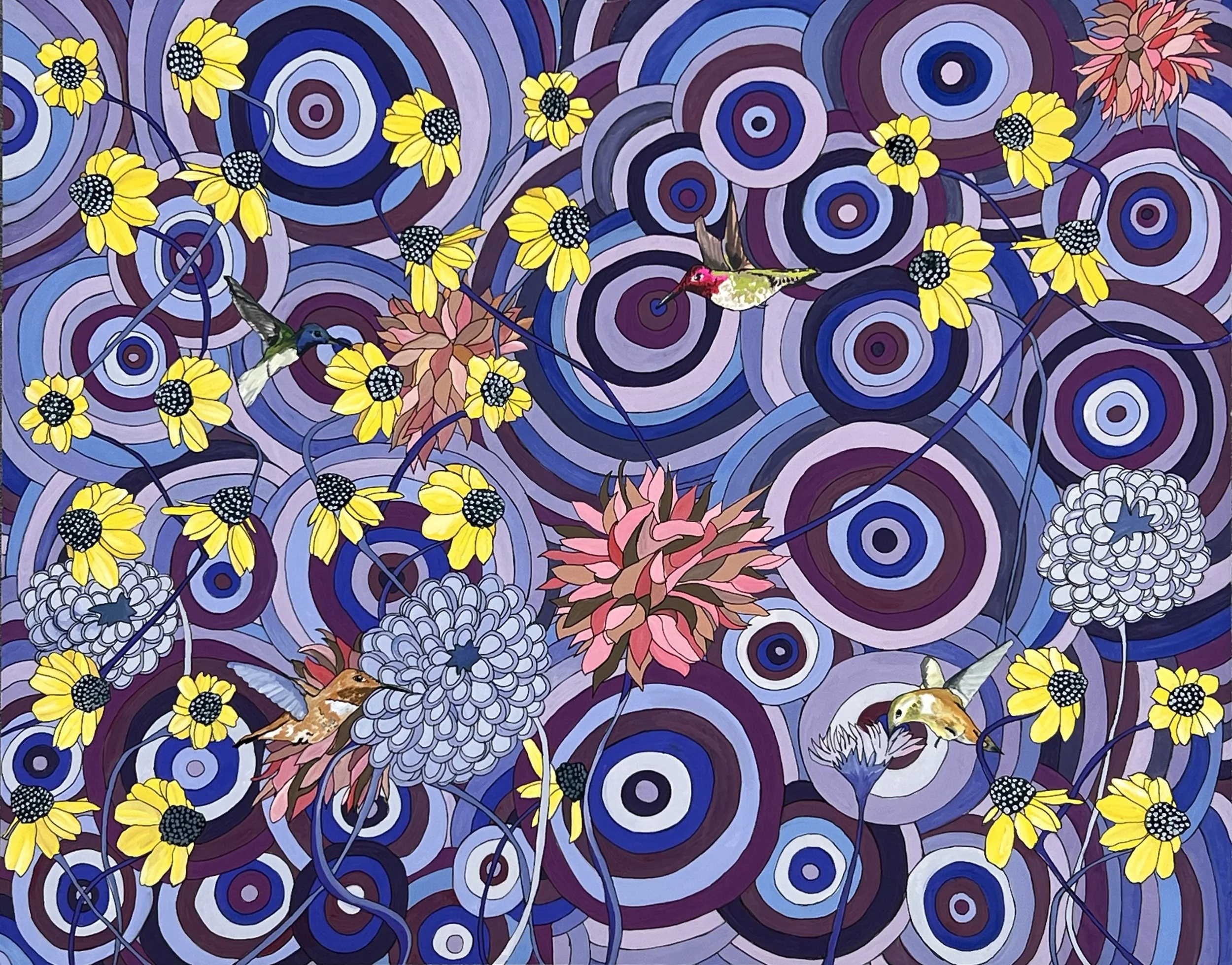 ‘BLACK EYED SUSANS’
2021
GOUACHE AND INK ON PAPER 
19” X 24”