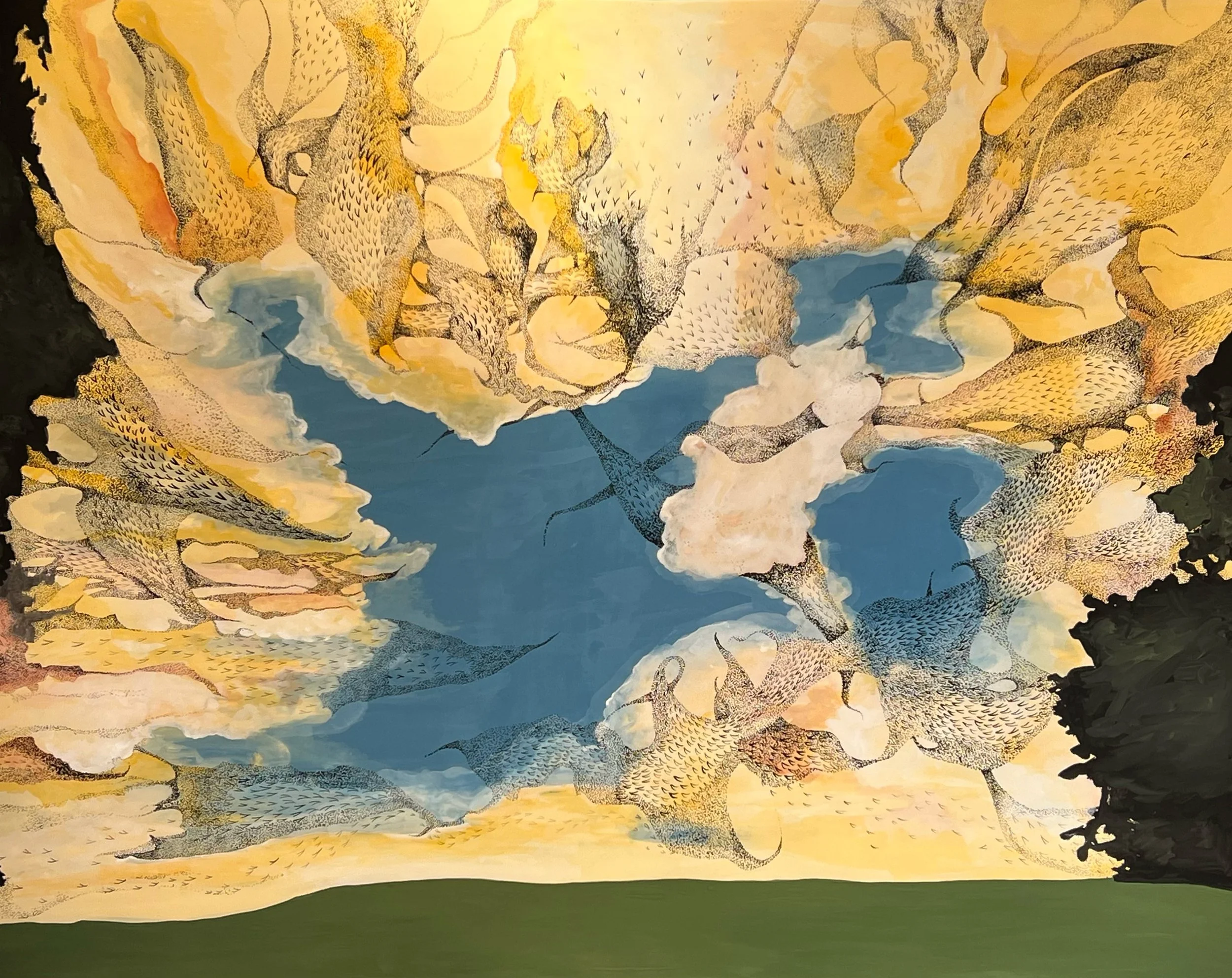 ‘VIRGINIA MURMURATION’
2022
GOUACHE AND INK ON PAPER 
36” X 48”