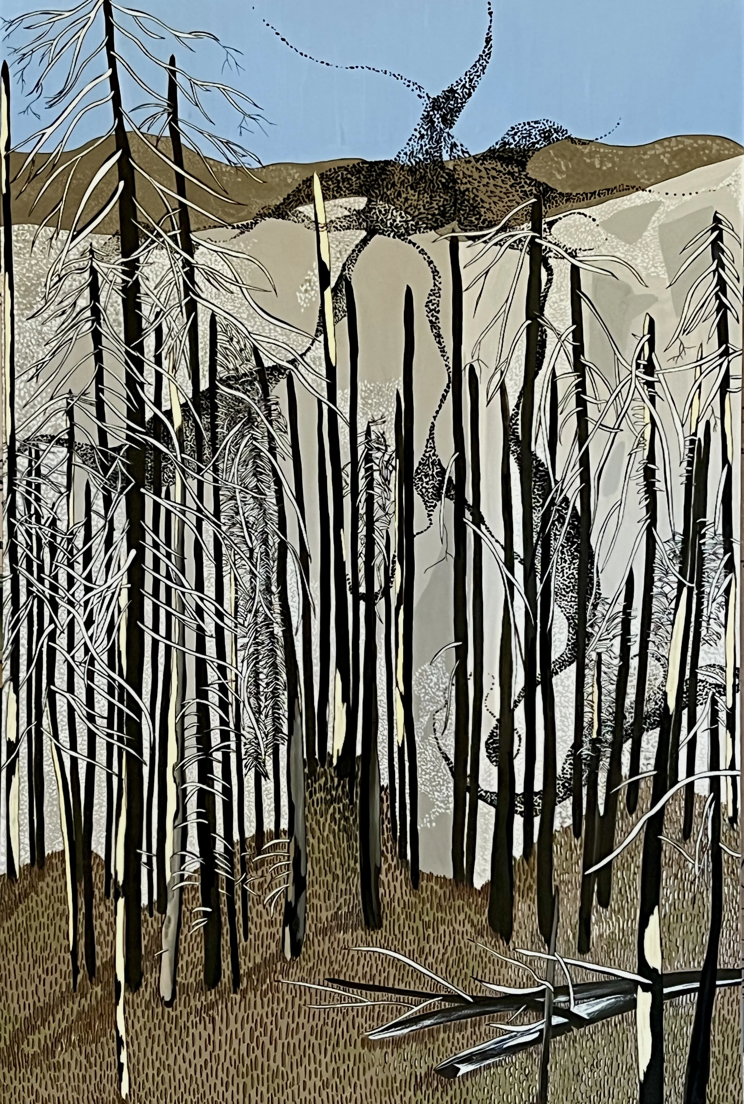 YOSEMITE SERIES
‘THE SCAR;
2024
GOUACHE AND INK ON CLAY BOARD 
24’” X 36”