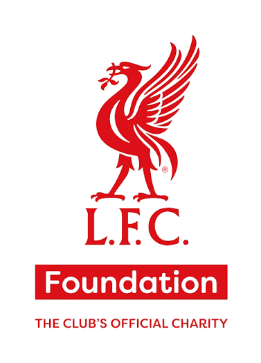 The Liverpool Football Club (LFC) Foundation logo featuring a red liver bird above the text 'L.F.C. Foundation' and 'The Club's Official Charity' in red.