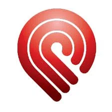 Heart-shaped icon with a stylized letter 'S' inside, in red and white colors.