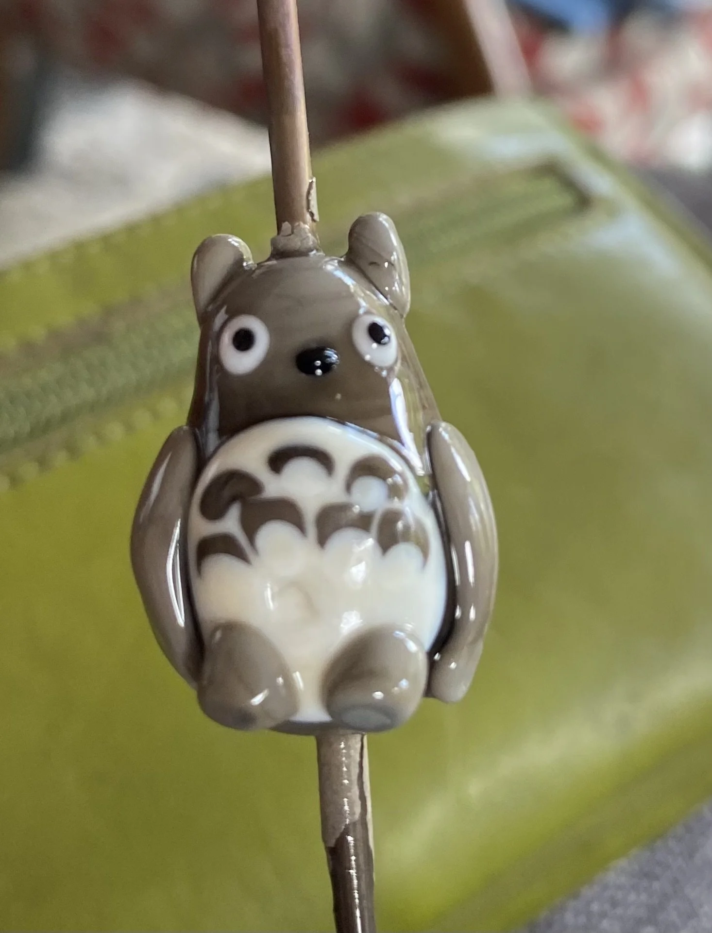 Glass Totoro figure for Beads of Courage