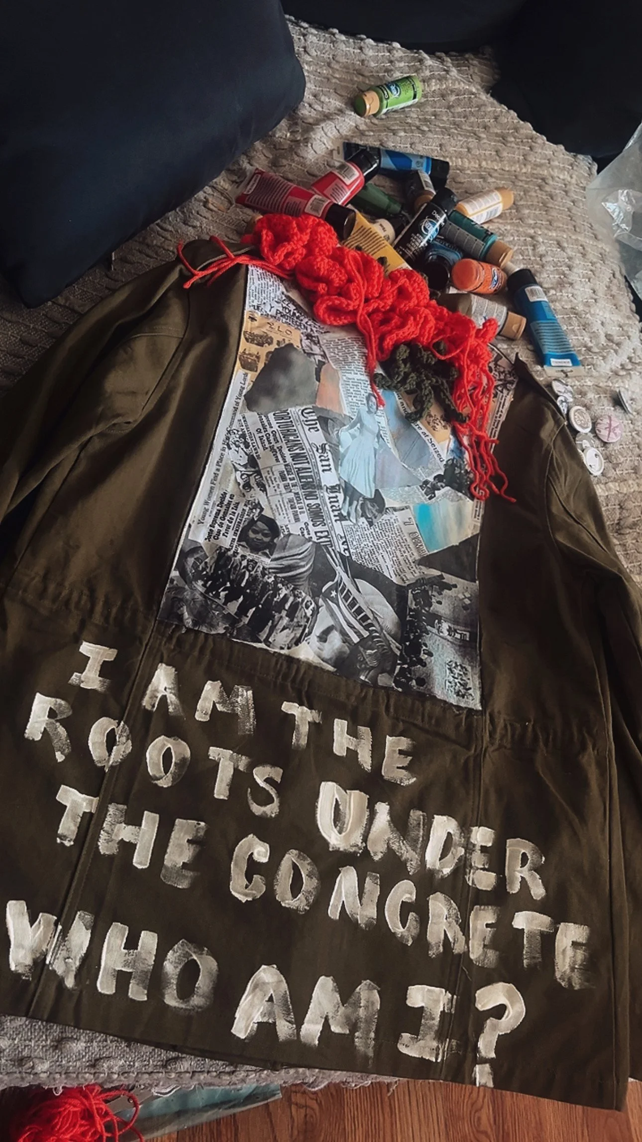 "The People's Plan" Crochet/Collage Jacket