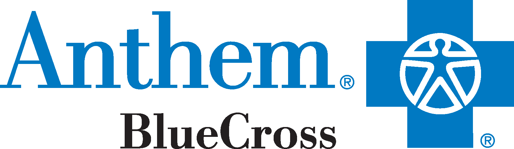 The Anthem Blue Cross logo featuring a blue cross with a circle inside and the company name in blue and black text.