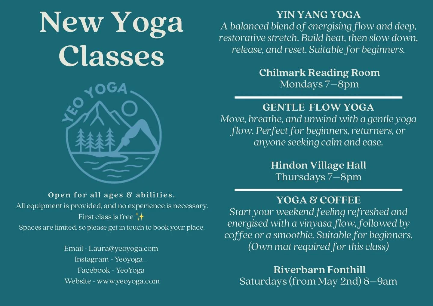 A few spaces still available for next week 🧘🏽&zwj;♀️✨ Join me in Chilmark or Hindon for friendly, well paced classes suitable for all levels. Whether you&rsquo;re looking to build strength, improve flexibility, or simply take an hour for yourself, 