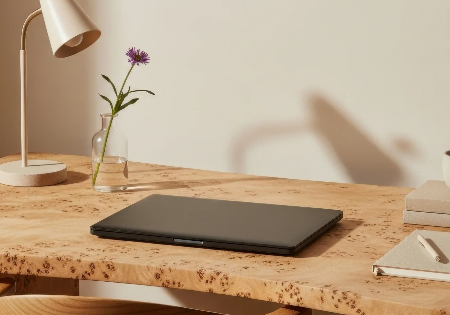 Minimal workspace setup for YouTube creators focused on productivity and content creation.