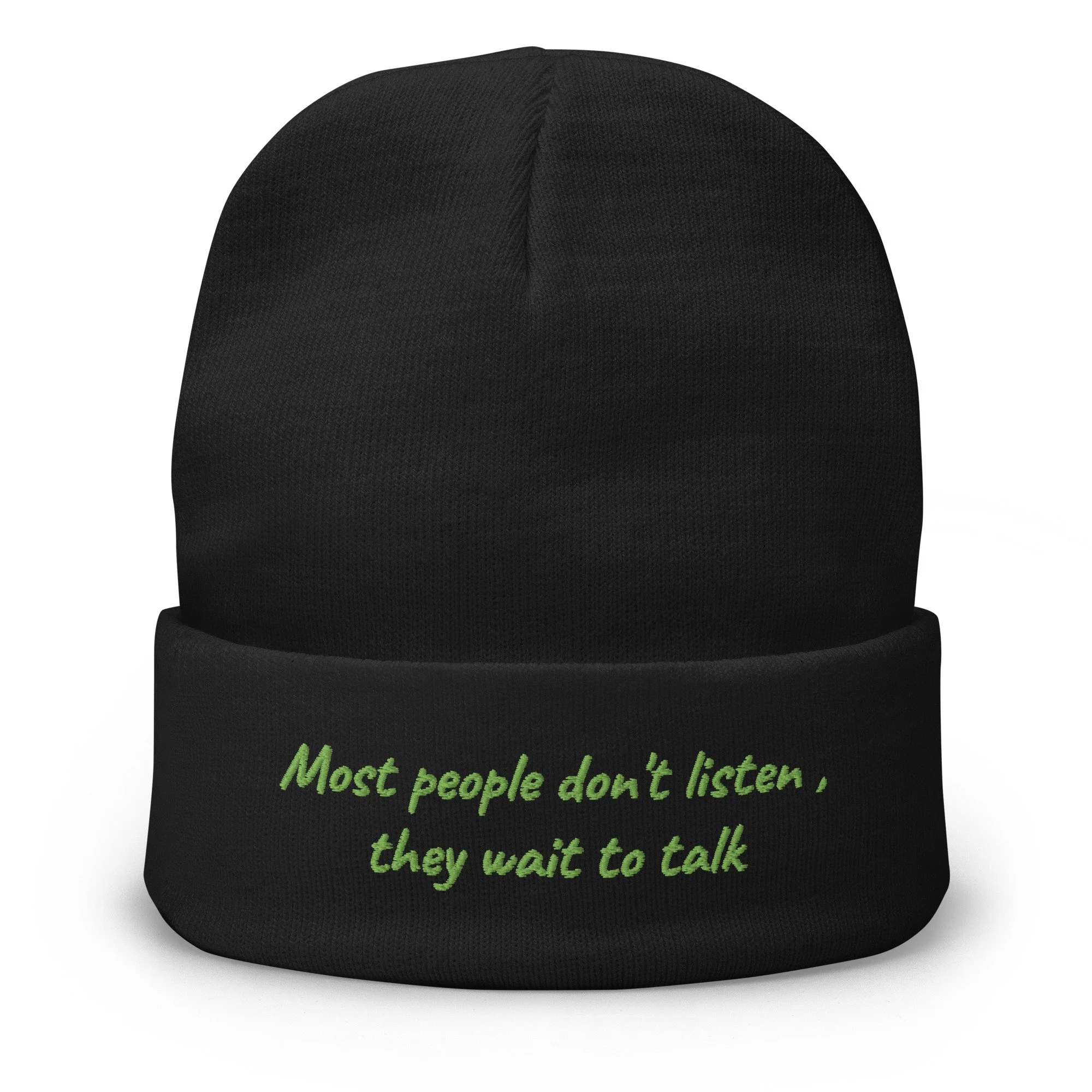 Cozy up in this Embroidered Beanie