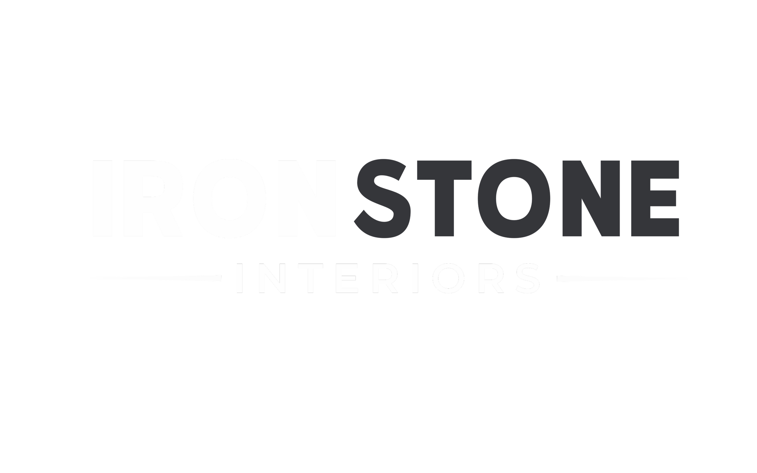 Black background with white and gray text that reads 'Ironstone Interiors'.