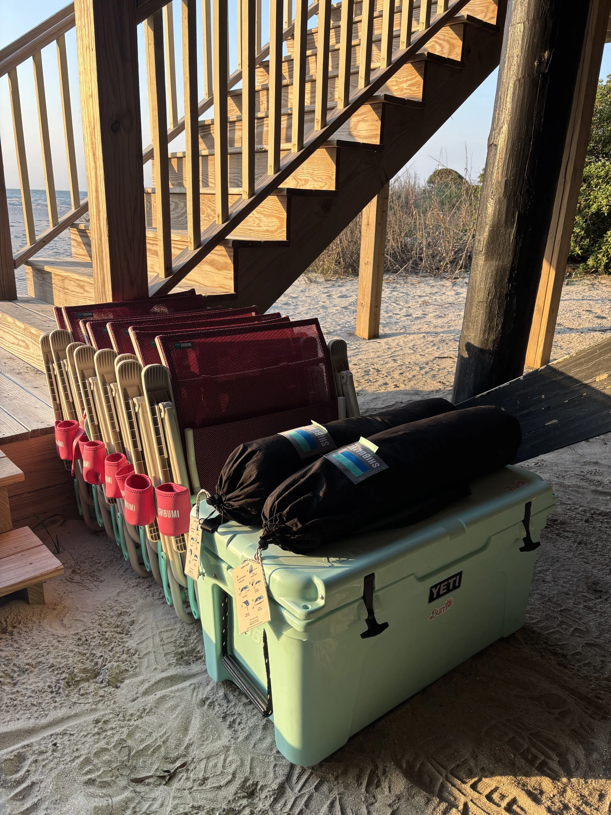 delivery of rental chairs and cooler