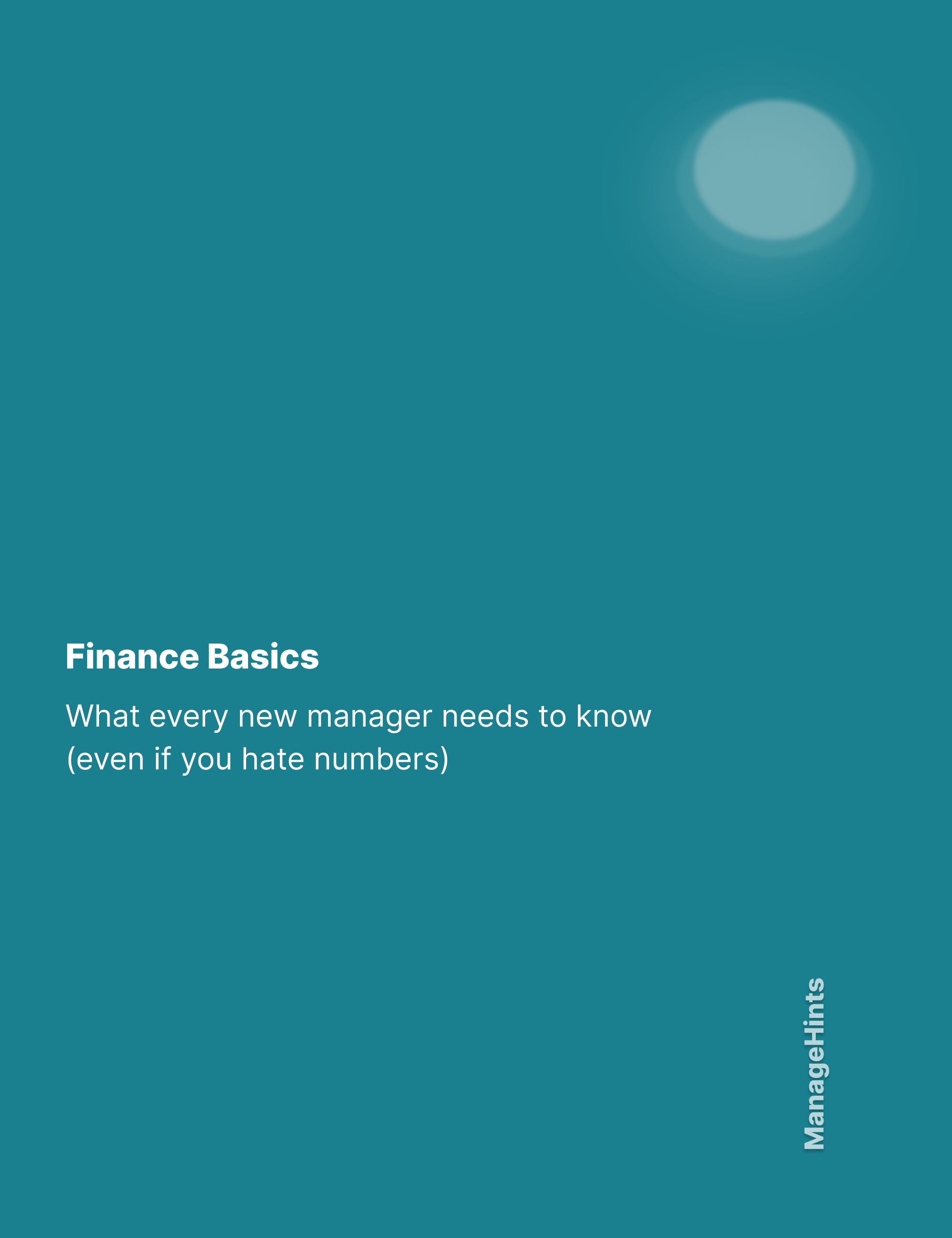 Finance Basics - What every new manager needs to know (even if you hate numbers)