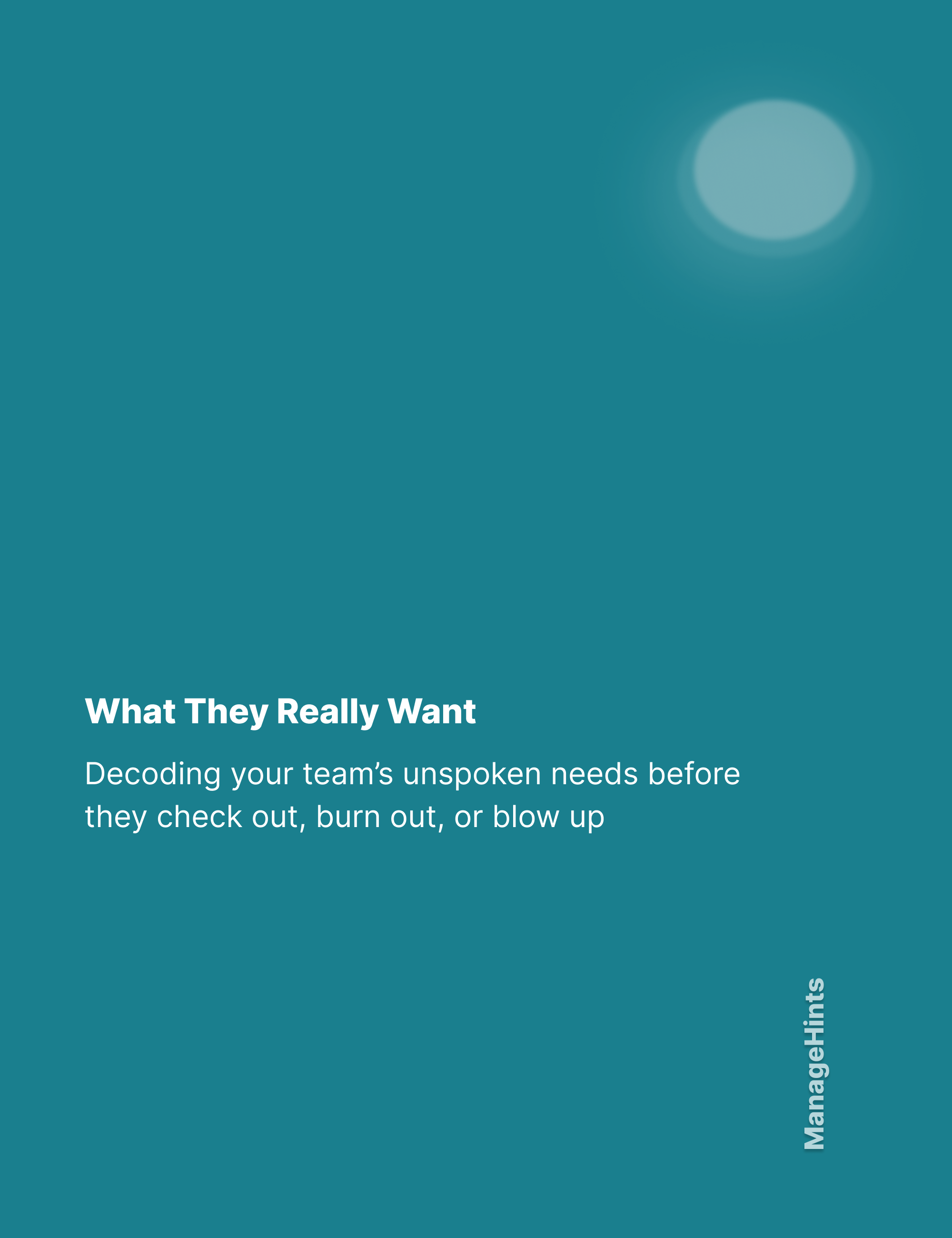 What They Really Want - Decoding your team’s unspoken needs before they check out, burn out, or blow up