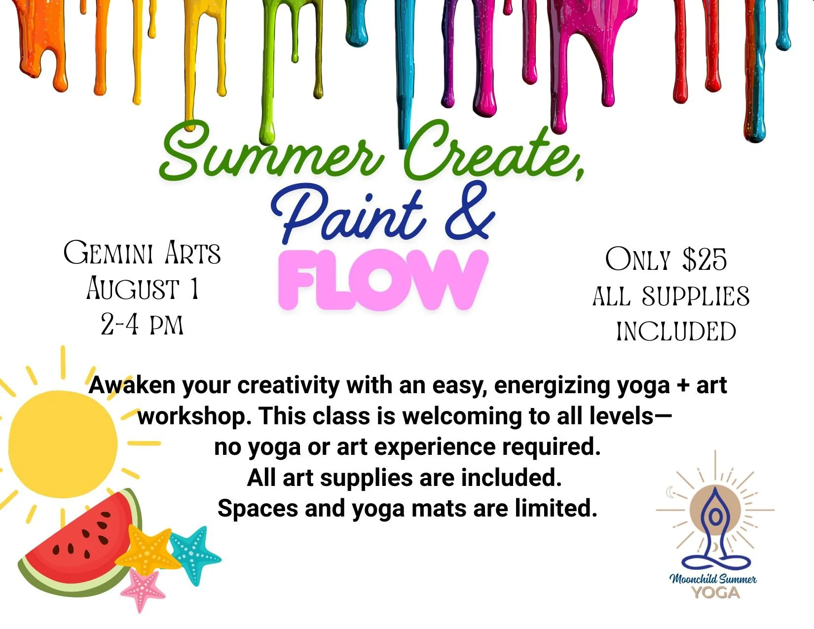 Summer Create, Paint + Flow Workshop