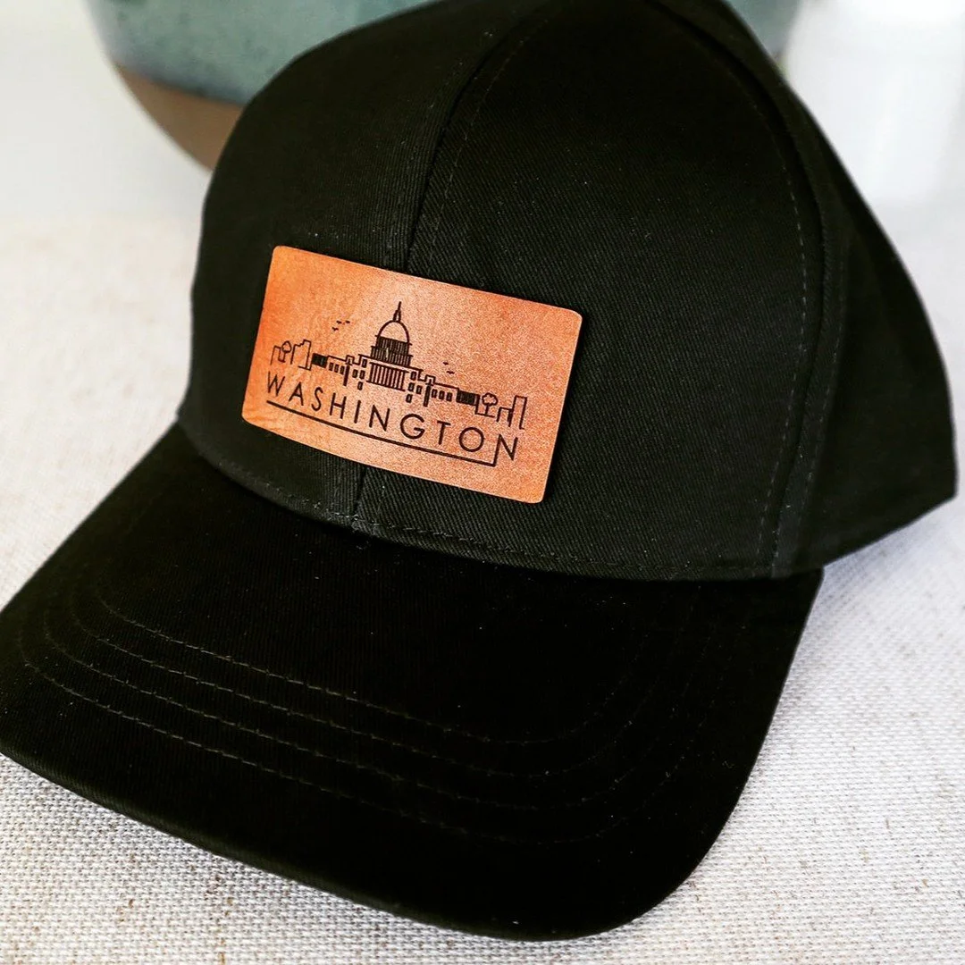 #washingtondc ball cap

100% certified #organic cotton with a #leather hat #patch 

#handmade #madeinusa #ecofriendly 
#refugees #womenowned #minorityowned #smallbusiness #glowforge #glowforgecommunity #baseball