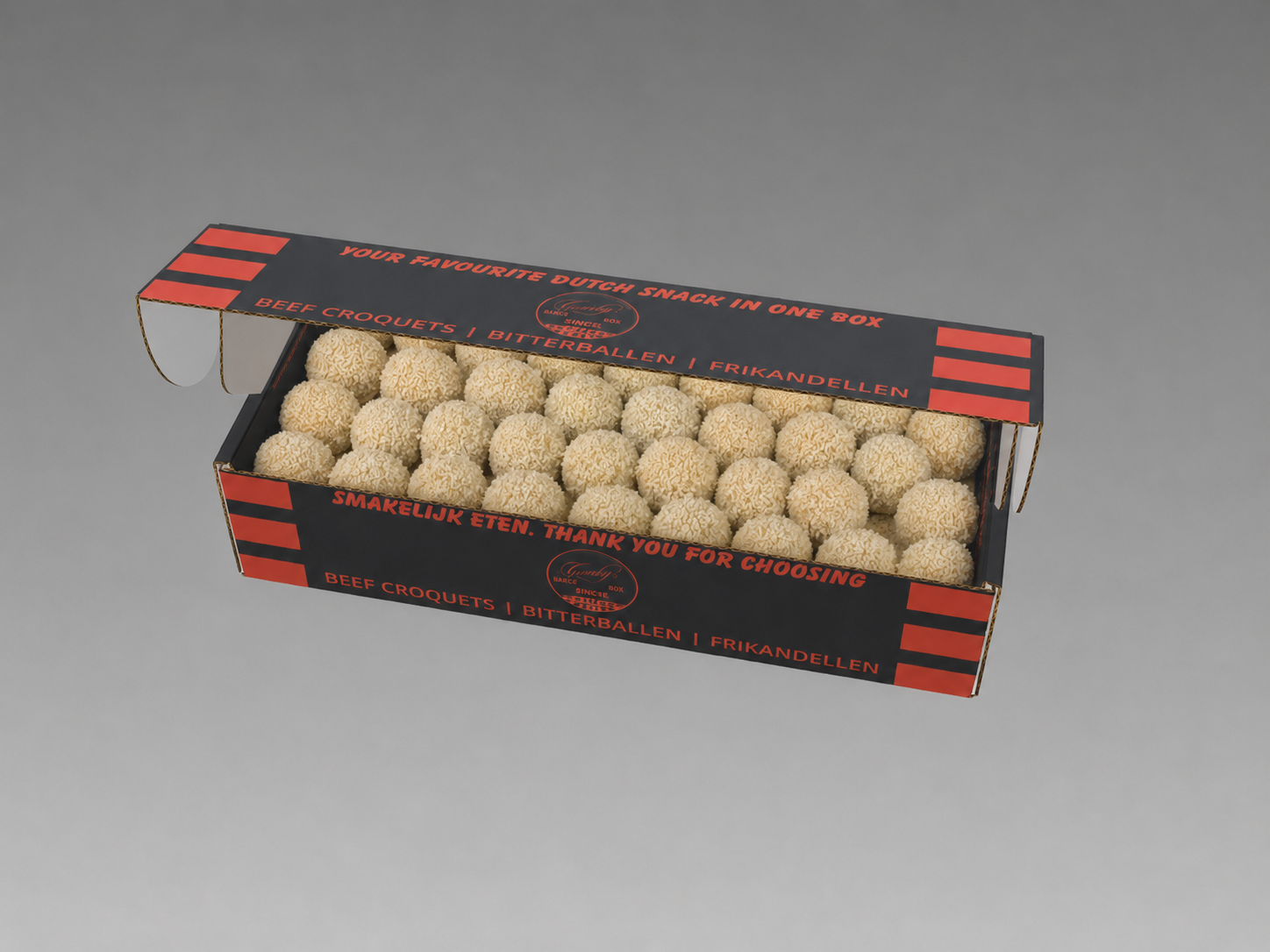 Box 54 Dutch Bitterballen, 31 grams, 30% | Brand: "Black Box Snacks"