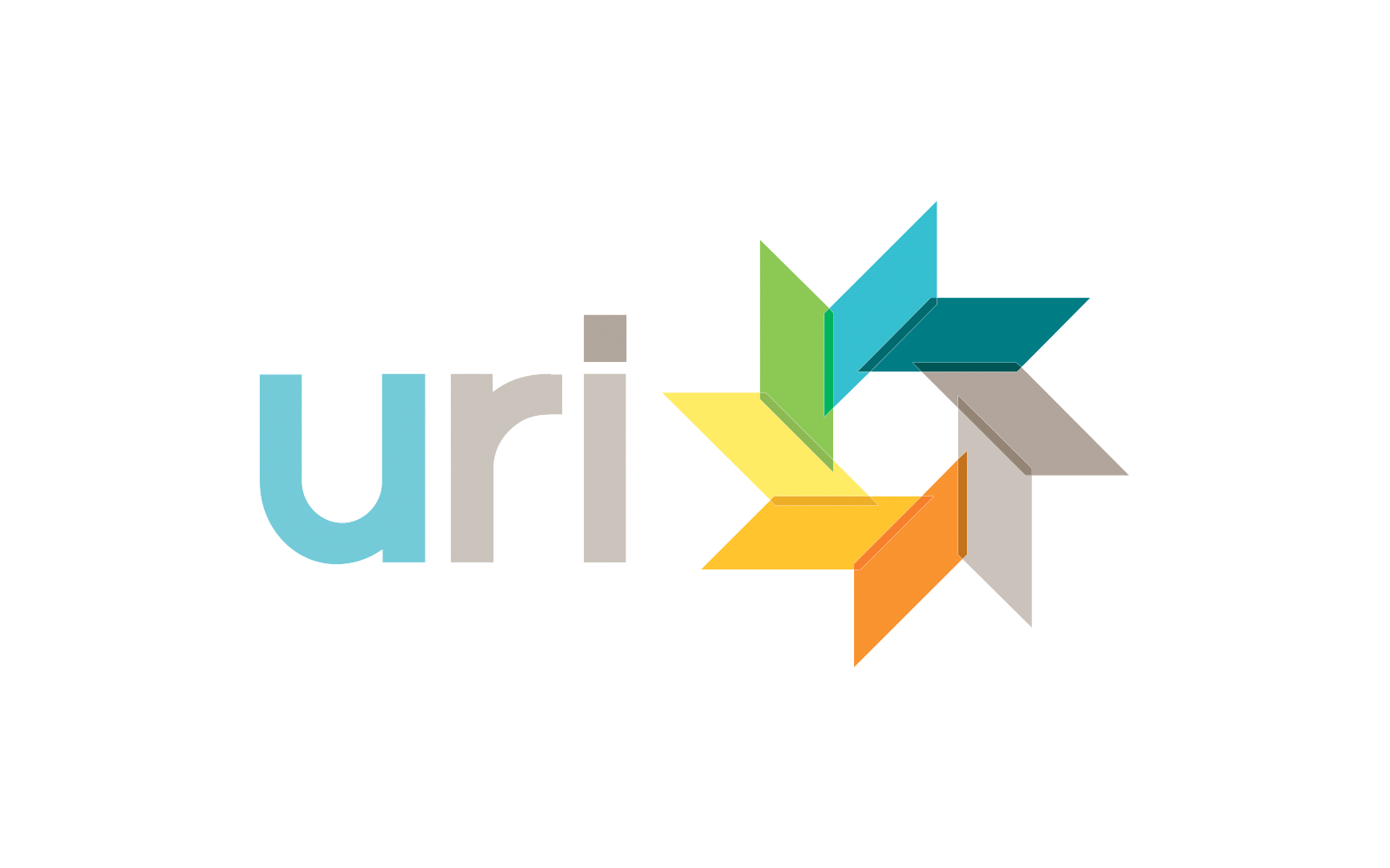 Colorful logo with the word 'uri' in lowercase letters and a multicolored star-shaped design to the right.