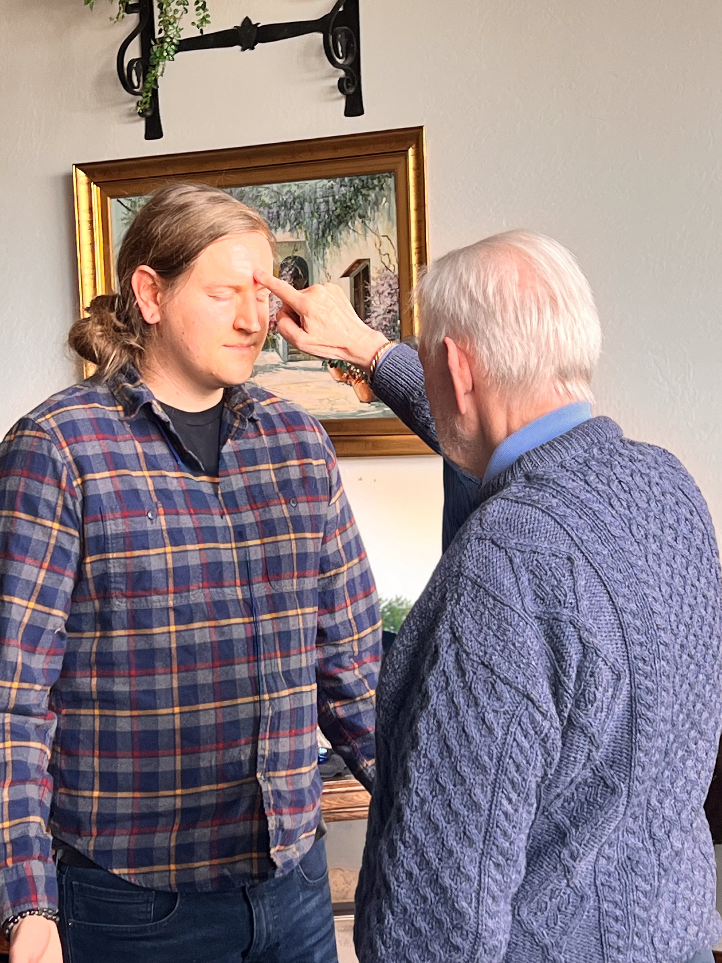 Andrew Wilt with Nayaswami Jyotish at the Crystal Hermitage in Nevada City, CA