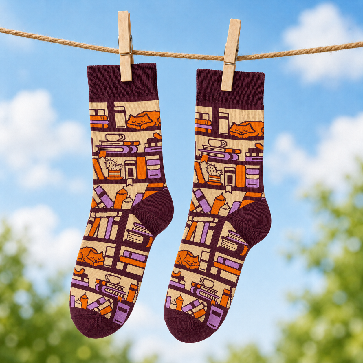 Library Cat Socks