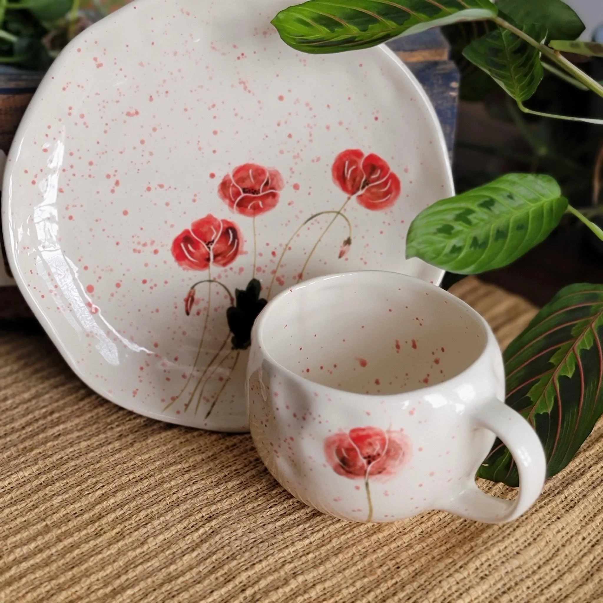 Poppy Tea Cup and Plate Set