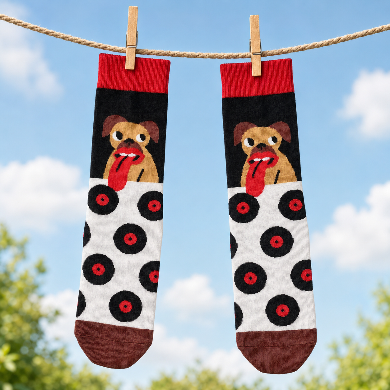 Rolling Stones Dog Socks
