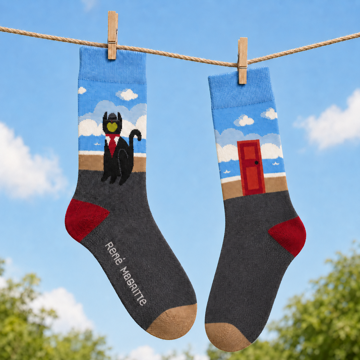 Cat Magritte Socks