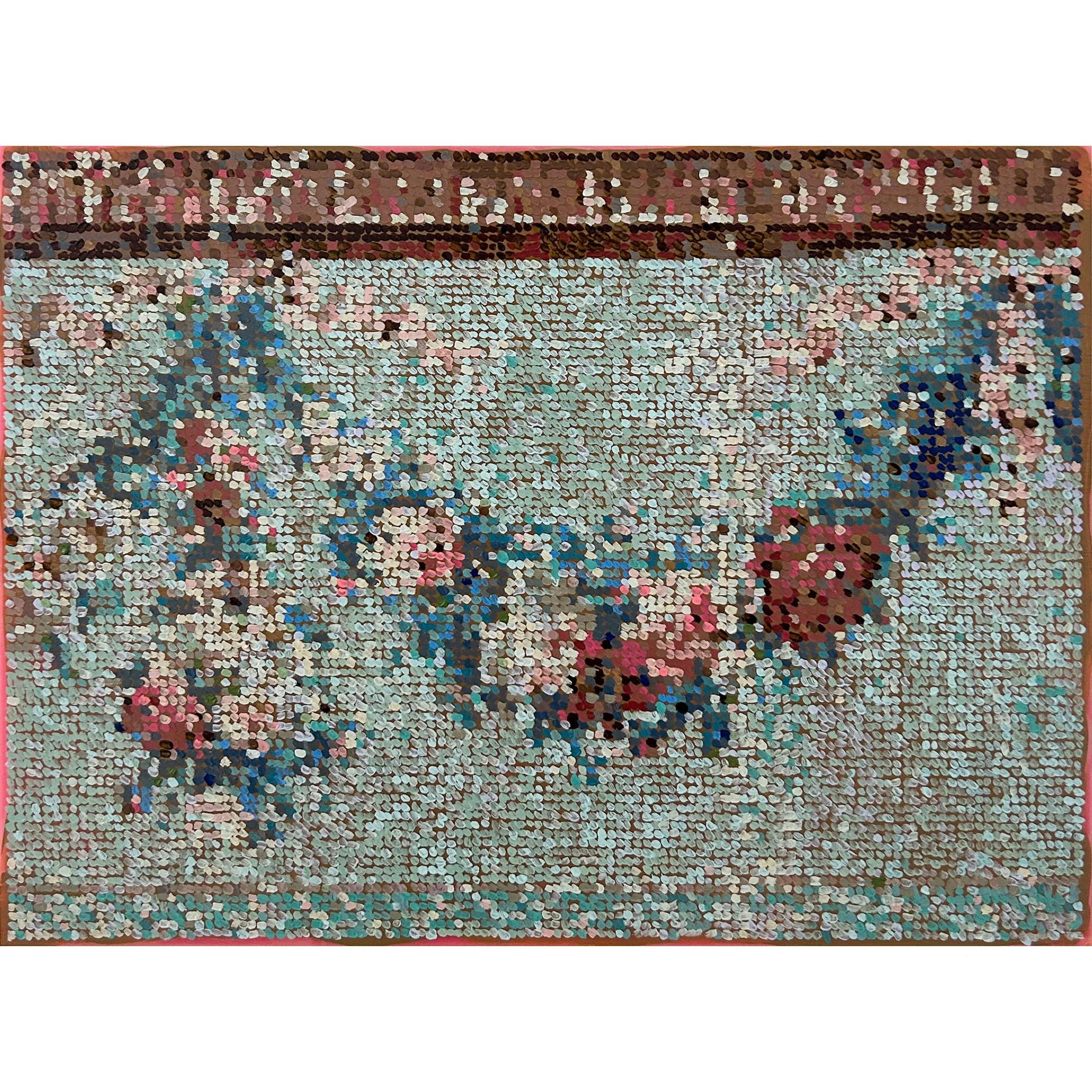 After French Wallpaper With Swags on Powder Blue, 11 x 15 in