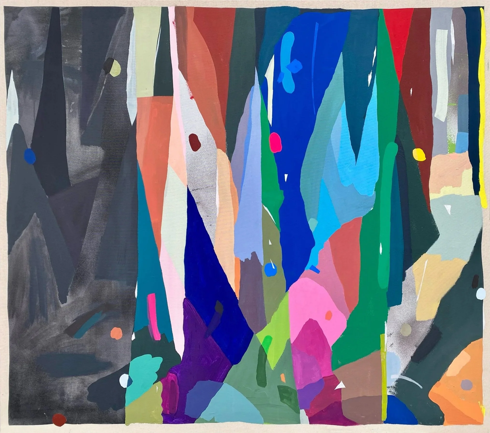 Nitefall, 2025. Flashe on canvas, 46 x 54". Sold. 