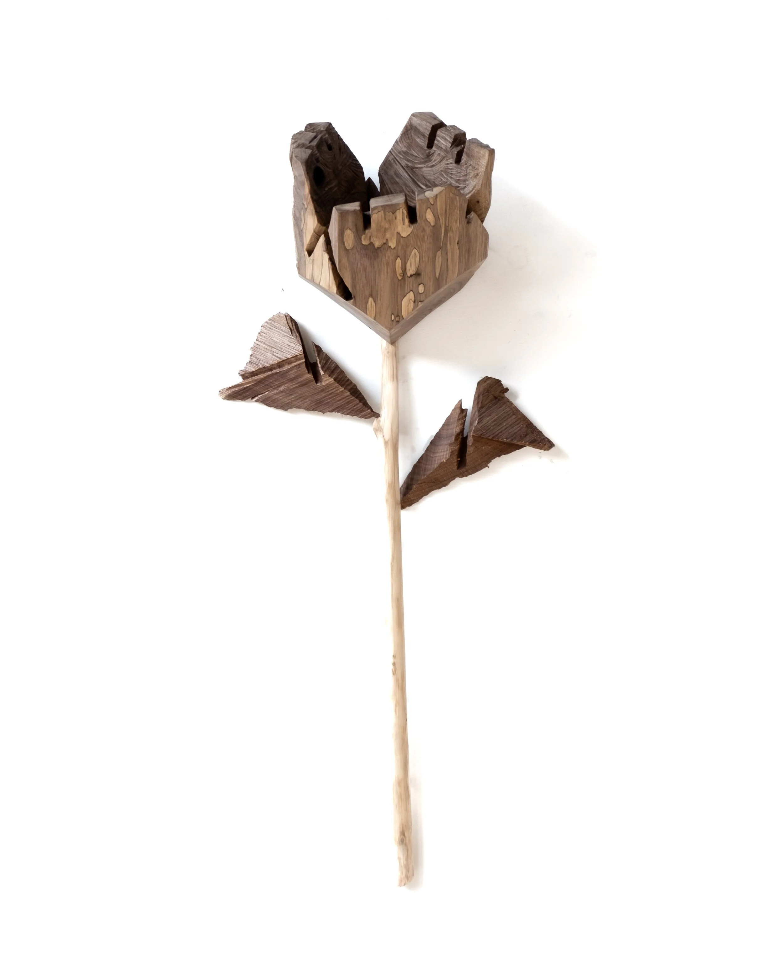 Outdoor Thoughts, 2025. Ash, lilac, brass, 28 x 6 x 6.5”. 