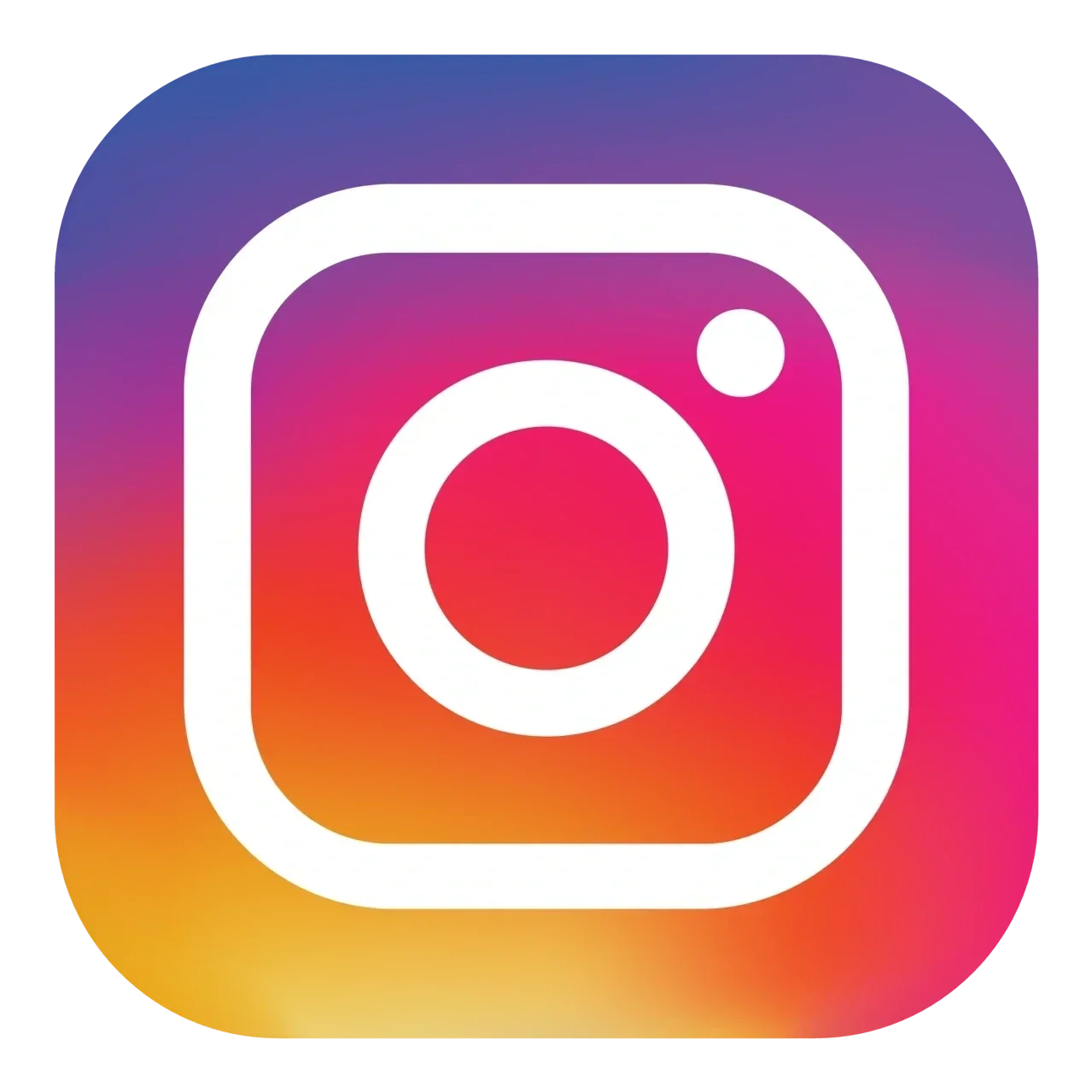 Instagram app icon with rainbow gradient background and white camera outline