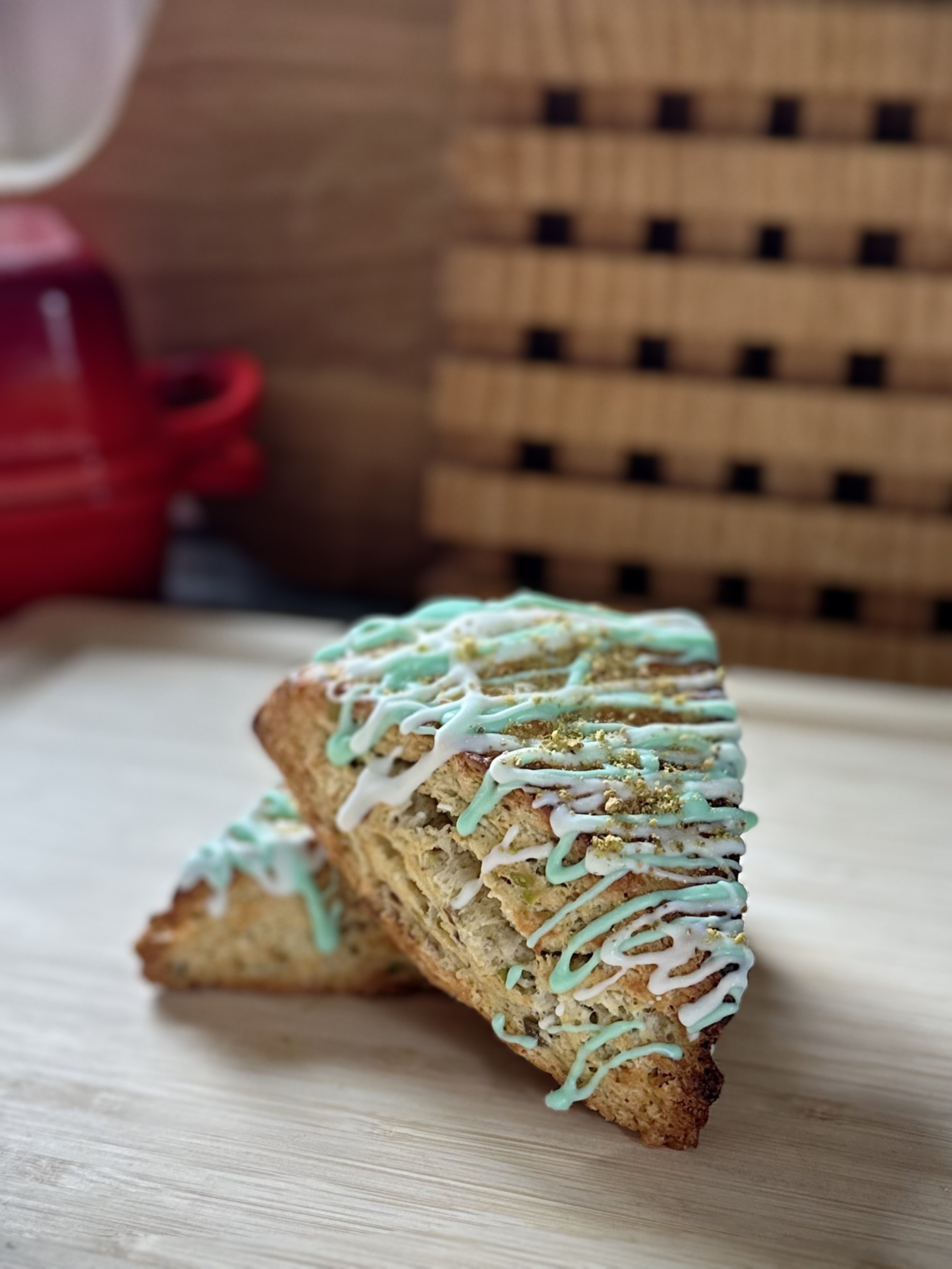 Pistachio White Chocolate Scones