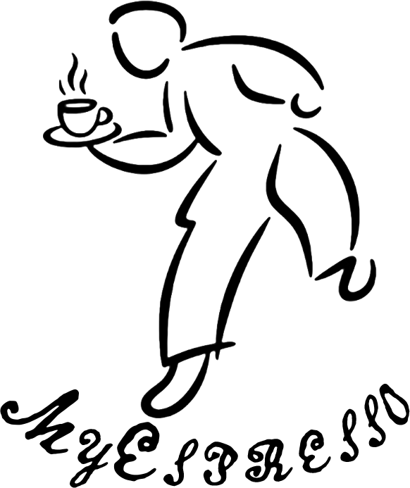 The Coffee Guy — MyEspresso Coffee Catering icon and brand logo, specialty coffee catering for Bay Area corporate events and offices.