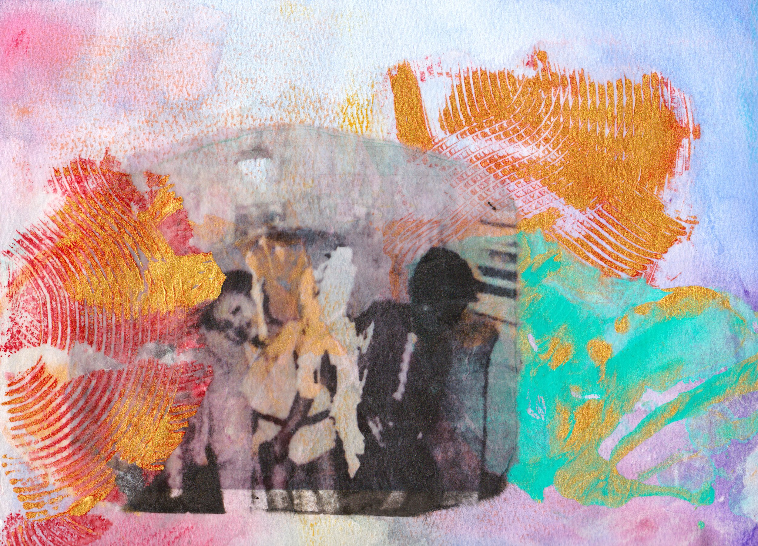 Winding Back | Collage on watercolor paper | 2024