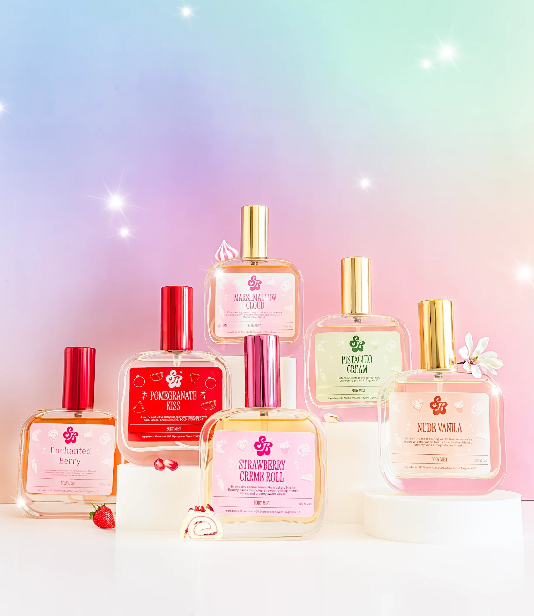 Skincare Bakery Set of perfume bottles