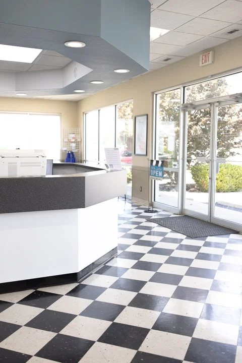 Smith Pet Care receptionist desk.