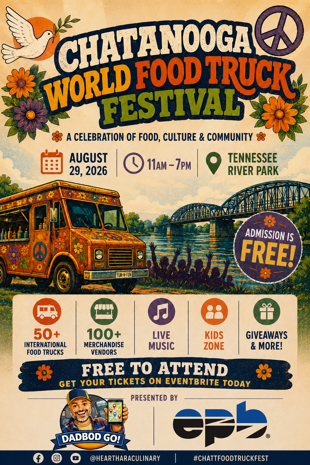 Chattanooga World Food Truck Festival August 29 2026 at Tennessee Riverpark in Chattanooga Tennessee