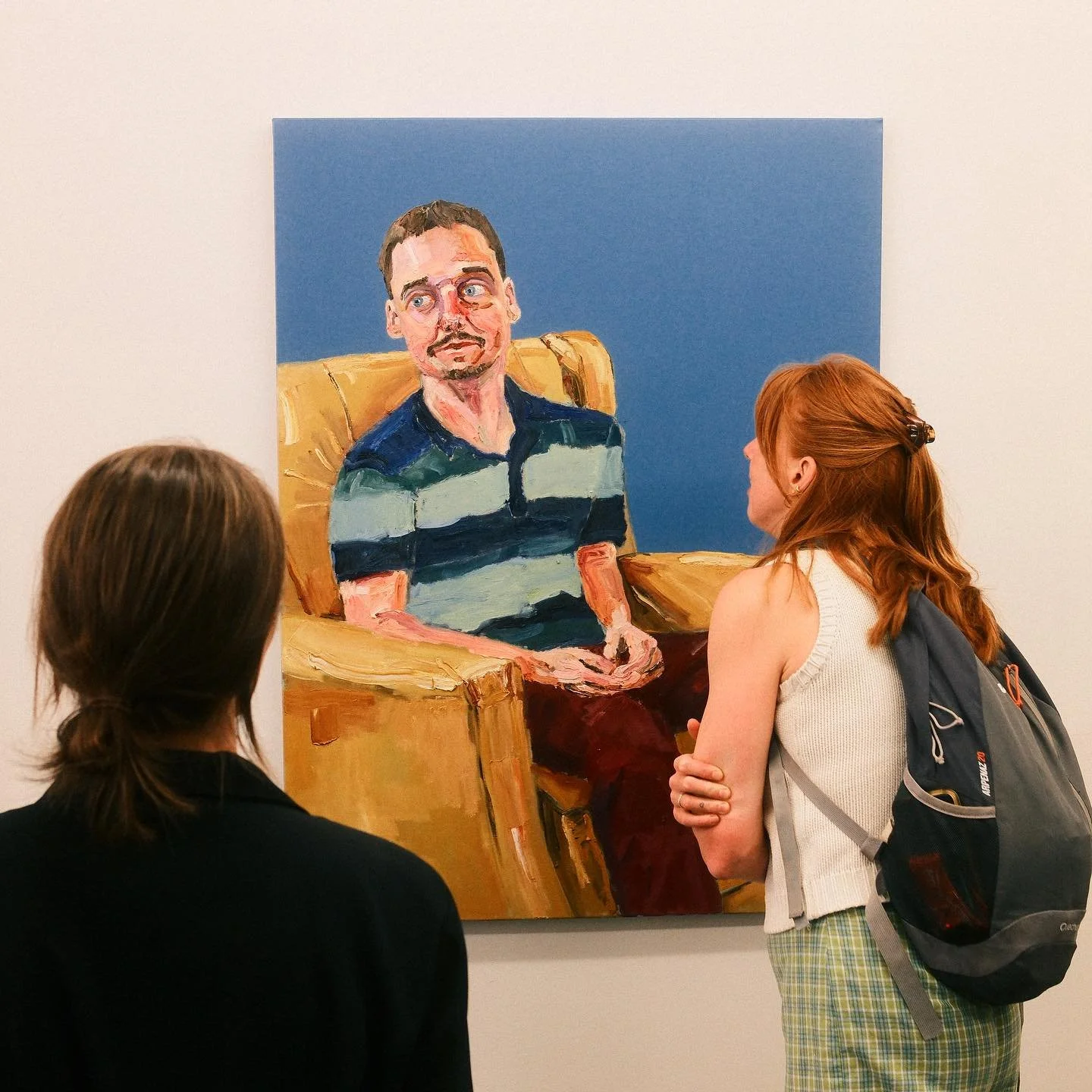 An oil painting portrait by Hamish Wilson. Self-taught, emerging artist Hamish Wilson aims to explore the male psyche through an art practice characterised by evocative, impasto oil paintings.