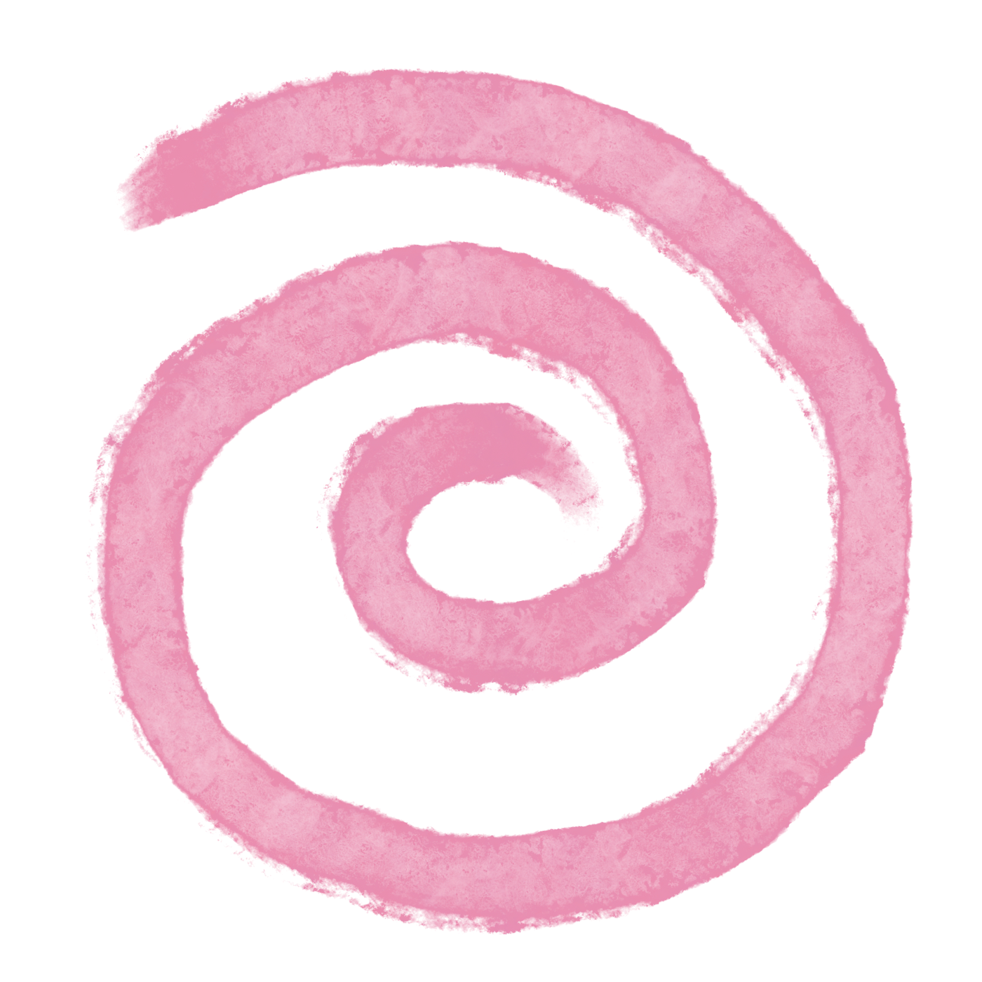 Pink spiral icon on a transparent background.