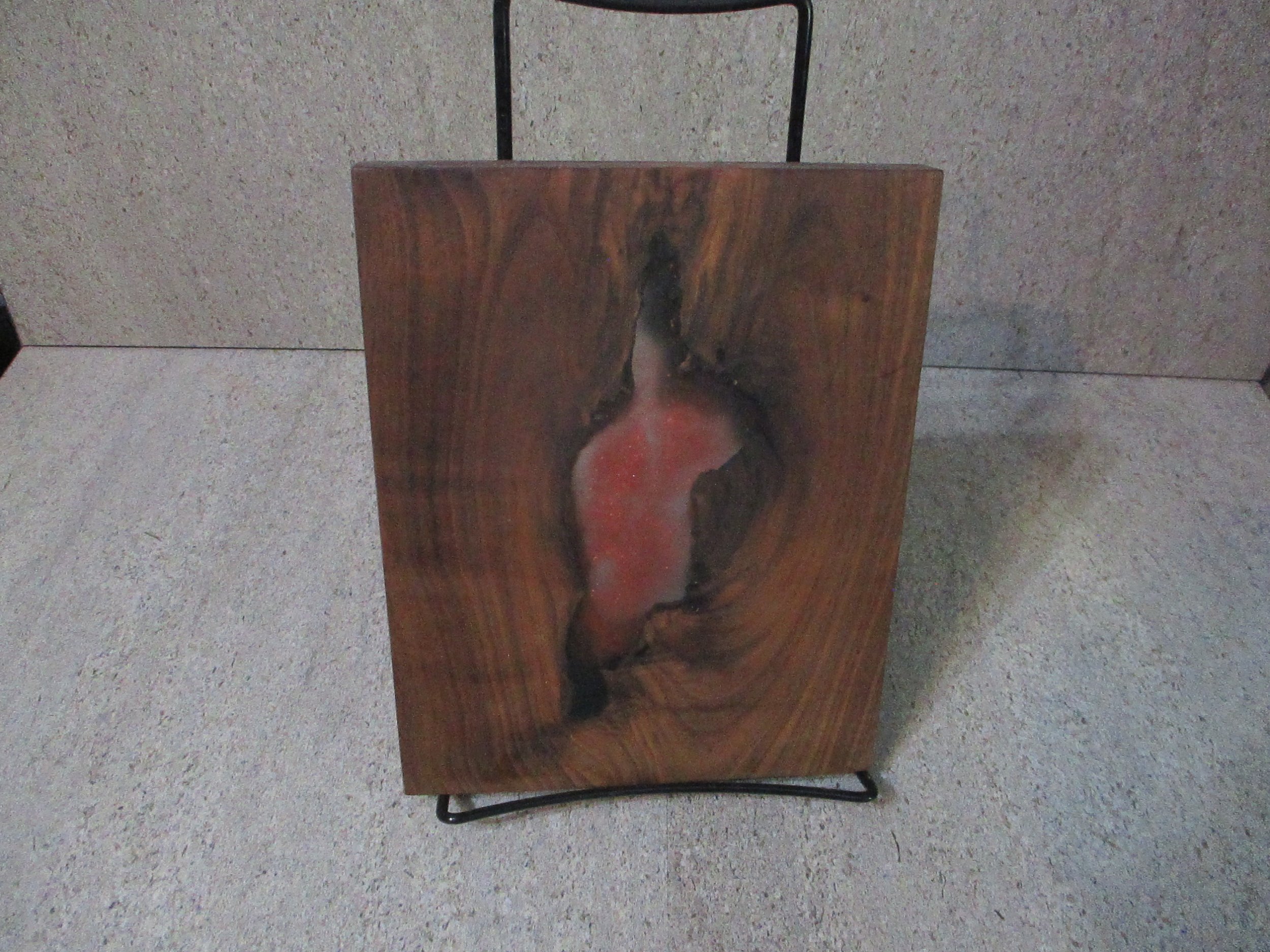 Small Locally Harvested Walnut with Red Resin Cutting Board