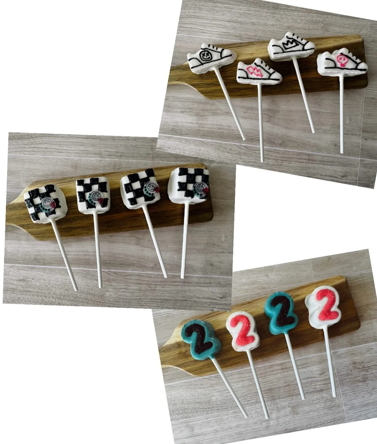 This Blink and she&rsquo;s 2 Blink 182-inspired birthday set was such a fun one &mdash; checkers, sneakers, and all the pop-punk vibes for the birthday girl 🤘

Have a party theme in mind? I can create treats to match any theme, colors, or age!
Messa