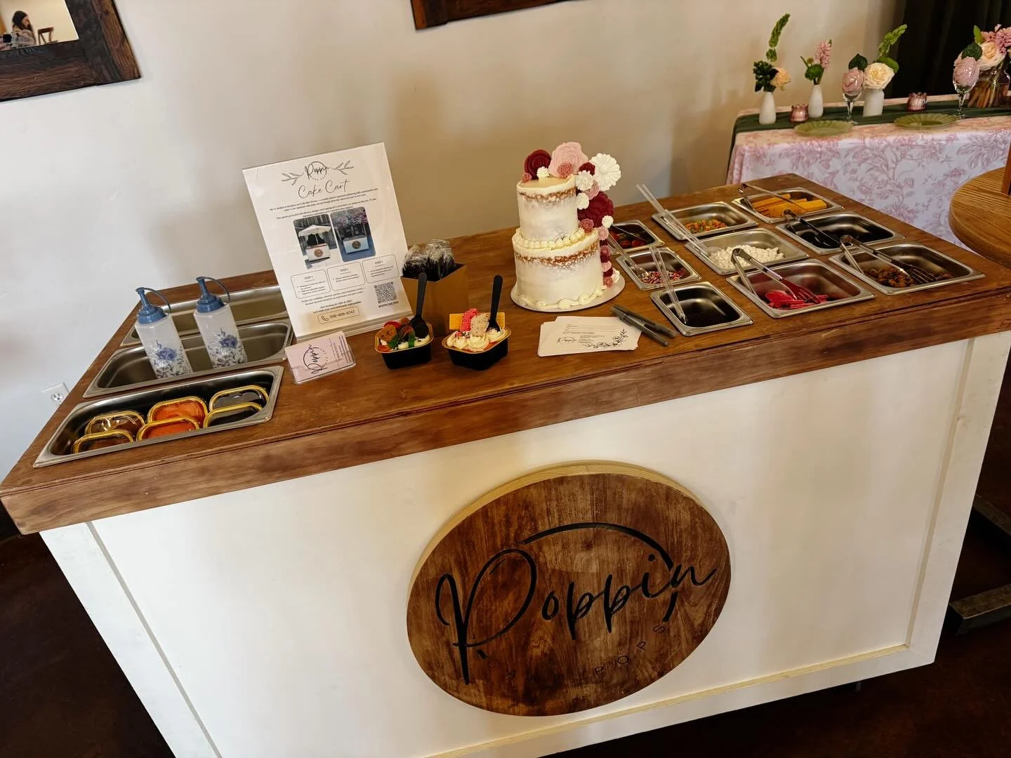 Come see us today at @stillwaterhollow from 11&ndash;1! ✨ 

We&rsquo;ve got the cake cart, cake pops, and cupcakes &mdash; come grab a sweet treat before they&rsquo;re gone! 🍰🧁

Tag a friend and stop by!