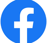 Facebook logo with a blue circle and a white lowercase 'f' in the center