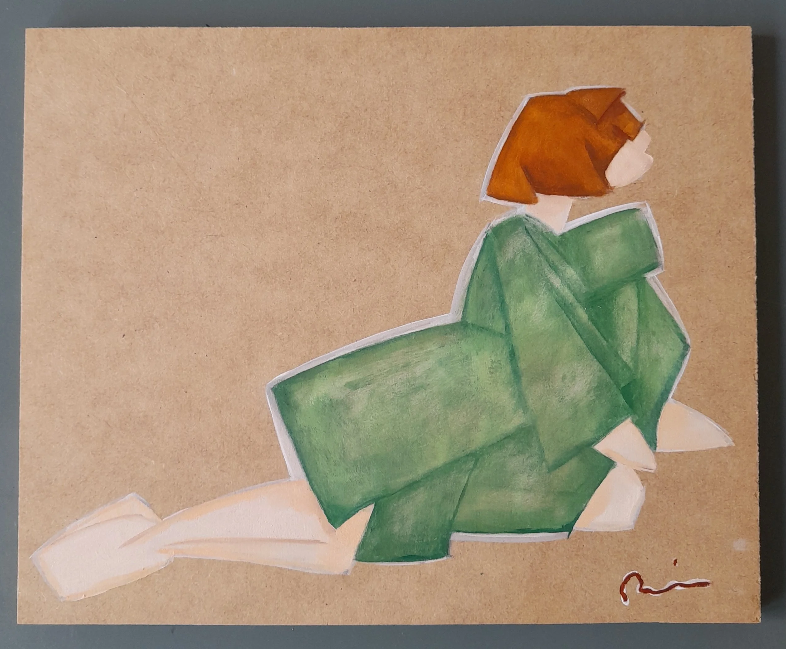 Oragami Kneeling in Cucumber