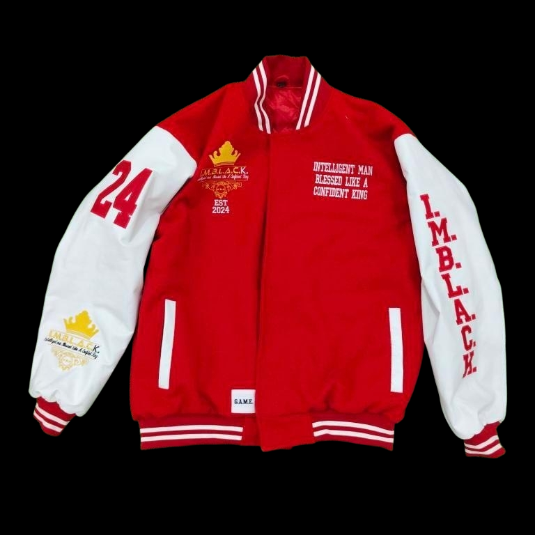 Cowhide IMBLACK Letterman jacket